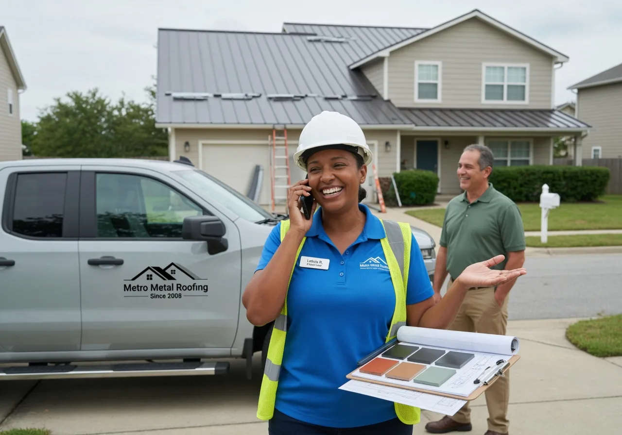 Storm Damage Metal Roof Repair in La Fayette, KY