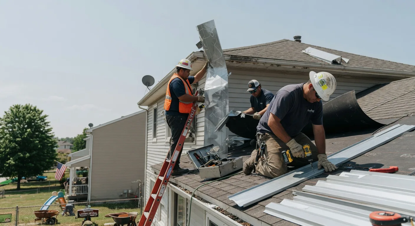 Storm Damage Metal Roof Repair in La Fayette, KY